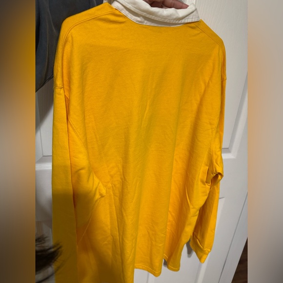 Vintage Ralph Lauren Polo Sport 90s Spellout Yellow Rugby Shirt - Picture 3 of 4